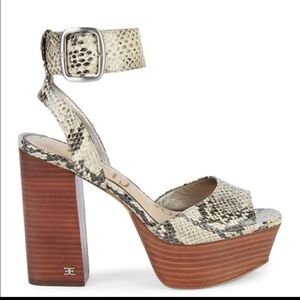Sam Edelman Rain Serpent Leather Plat Sandal 6